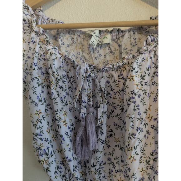Vine and Valley floral rouched crop top size L - Picture 2 of 7